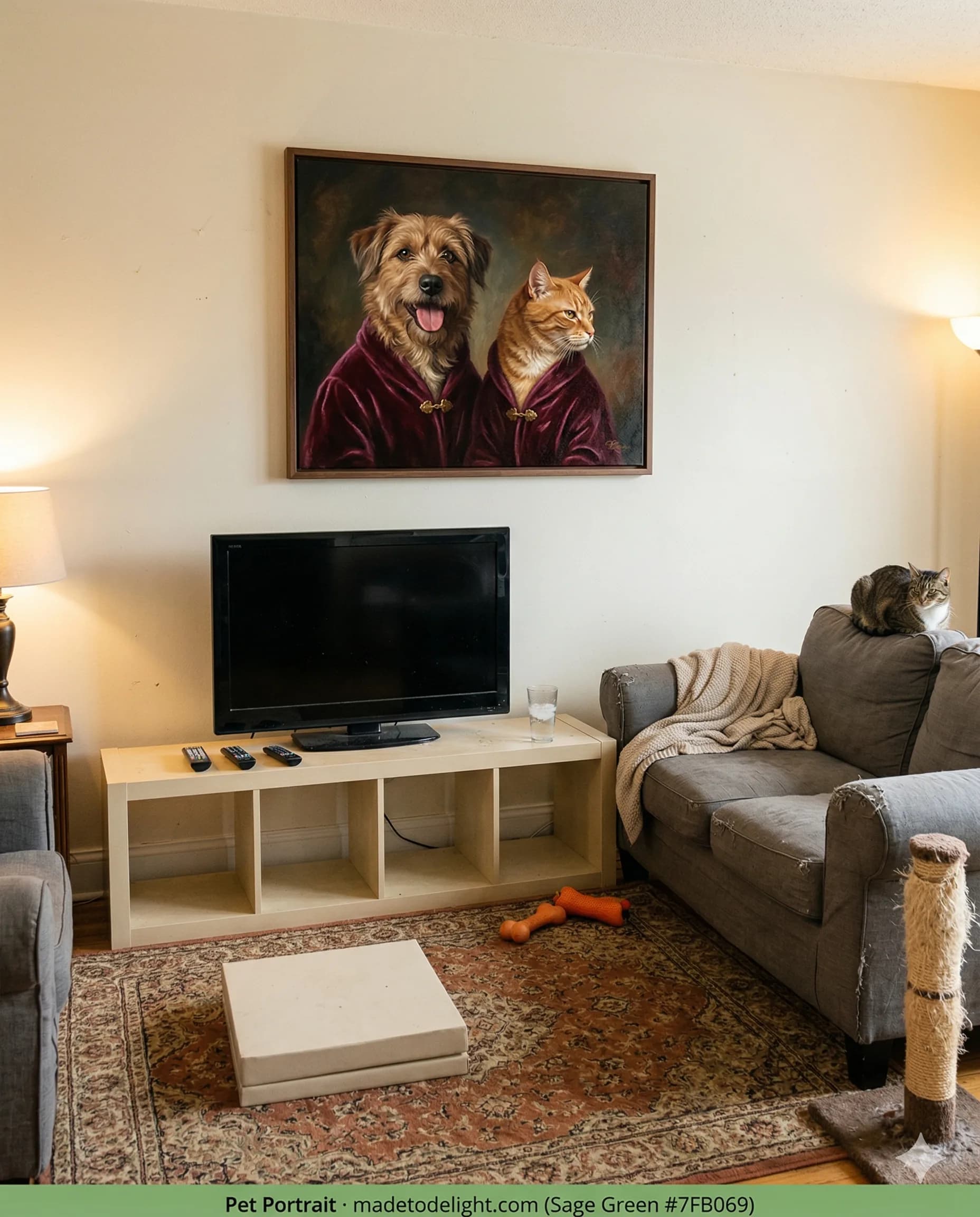 Two pets who hated each other. Two pets who never got along are immortalized together in a regal oil painting that captures their rivalry perfectly.
